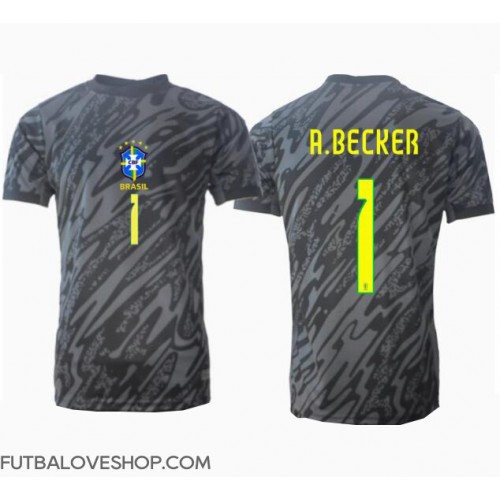 Dres Brazília Alisson Becker #1 Brankarsky Preč Copa America 2024 Krátky Rukáv